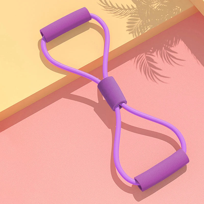 Resistance Bands Yoga 8 Word Tension Device Back Training Arm Open Fitness Rope Neck Exercise Stretch Equipment Belt